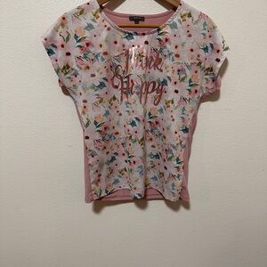 Floral Print Women's Tee - Pink